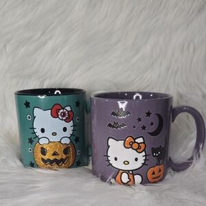 Hello Kitty Halloween Themed Lot Of 2 Mugs 20 Oz Ceramic Sanrio